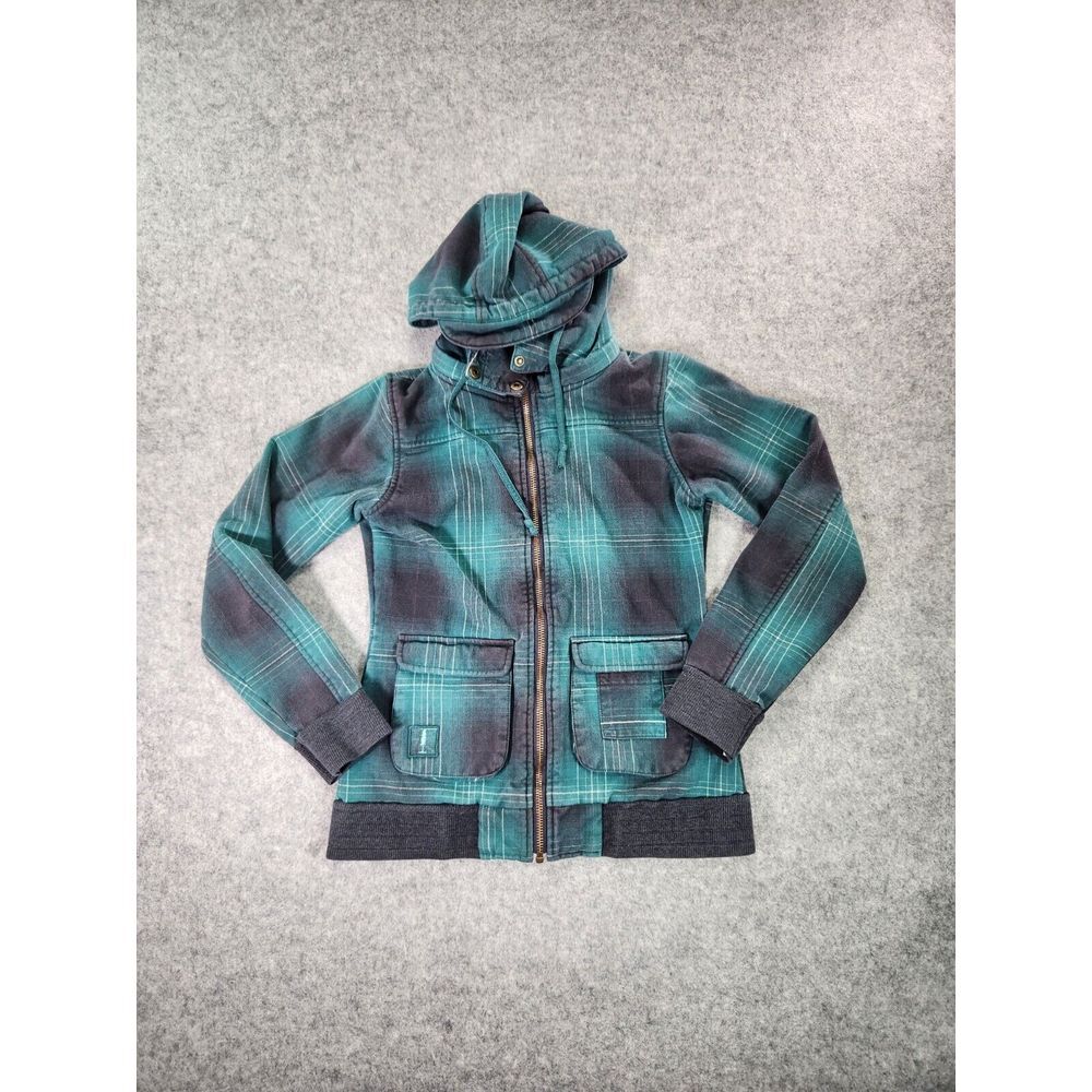 Sitka Hoodie Womens Small Green Long Sleeve Full Zip Heavyweight‎ Organic Cotton